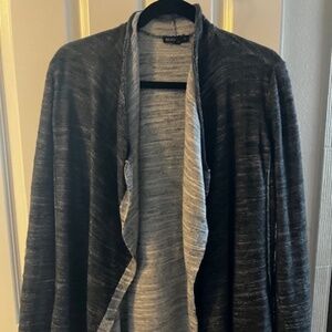 Eileen Fisher gray long sleeve cardigan 100% organic cotton size S runs large